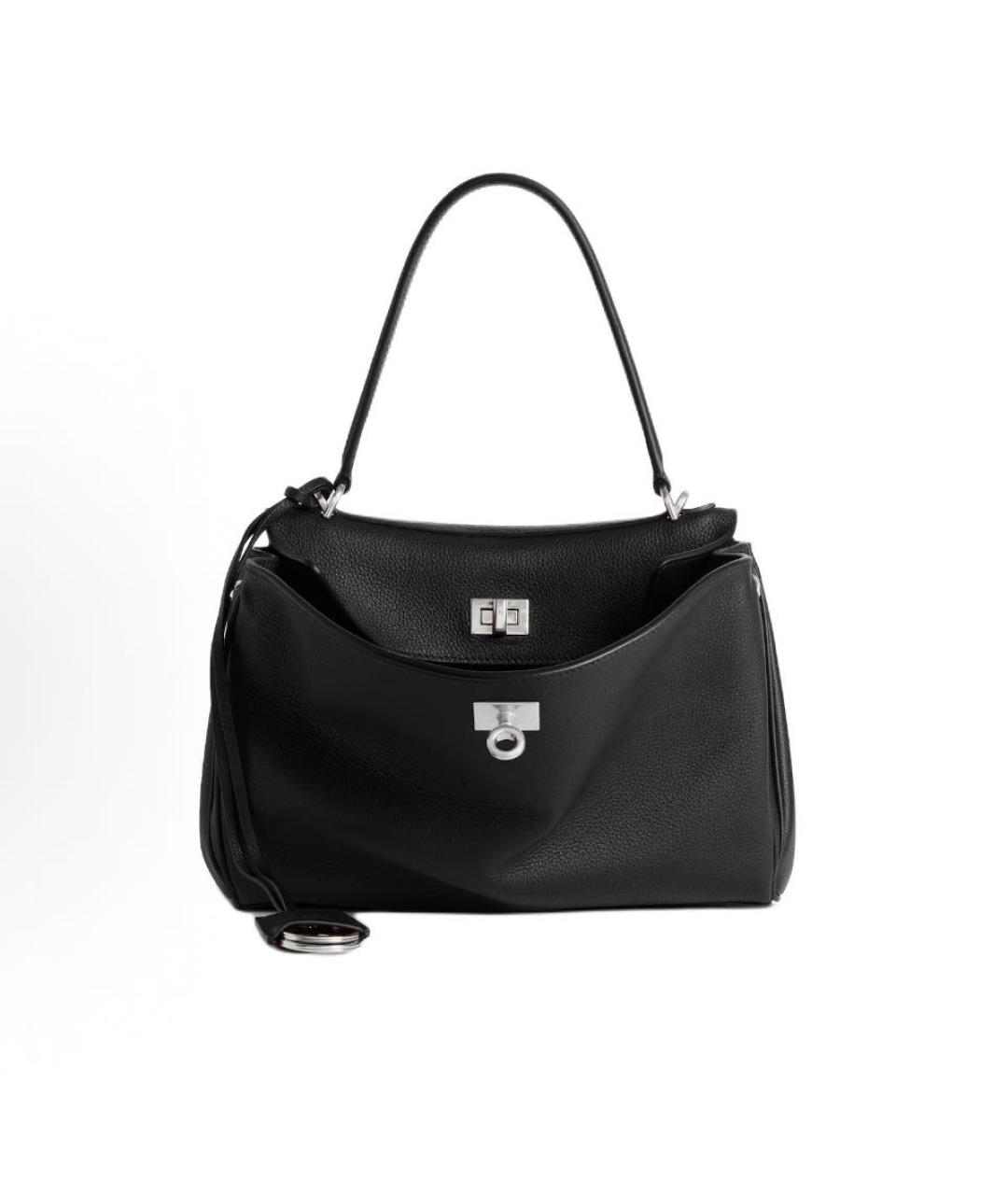 BALENCIAGA Черная кожаная сумка через плечо, фото 5