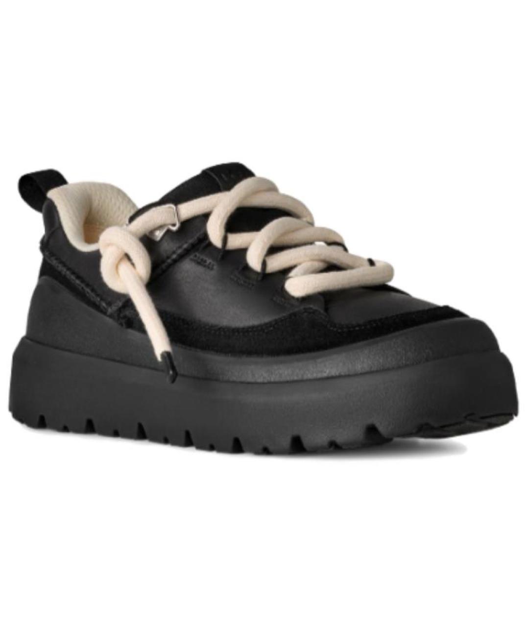 UGG AUSTRALIA Черные кожаные высокие кроссовки / кеды, фото 3