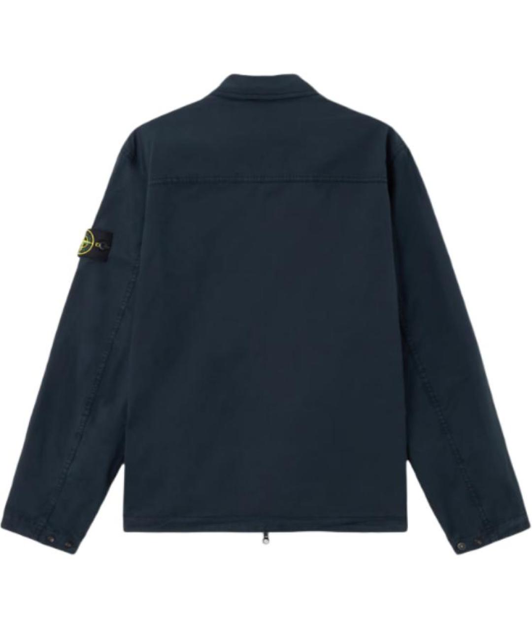 STONE ISLAND Темно-синяя хлопковая куртка, фото 2