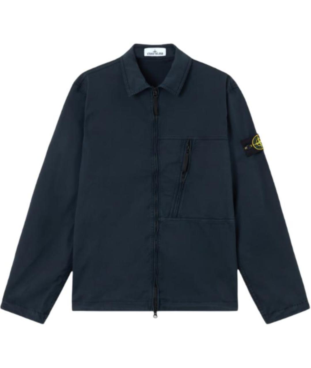 STONE ISLAND Темно-синяя хлопковая куртка, фото 1