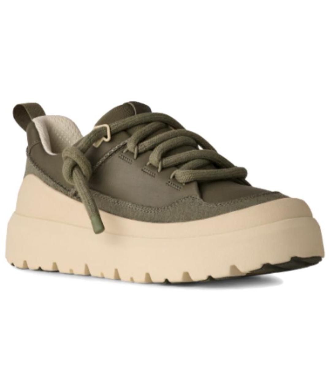 UGG AUSTRALIA Зеленые кожаные высокие кроссовки / кеды, фото 3