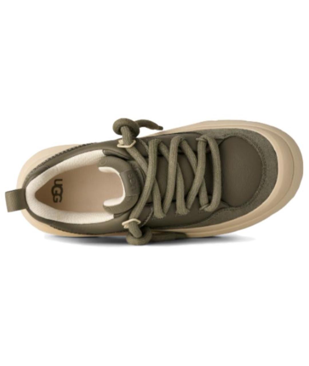 UGG AUSTRALIA Зеленые кожаные высокие кроссовки / кеды, фото 5