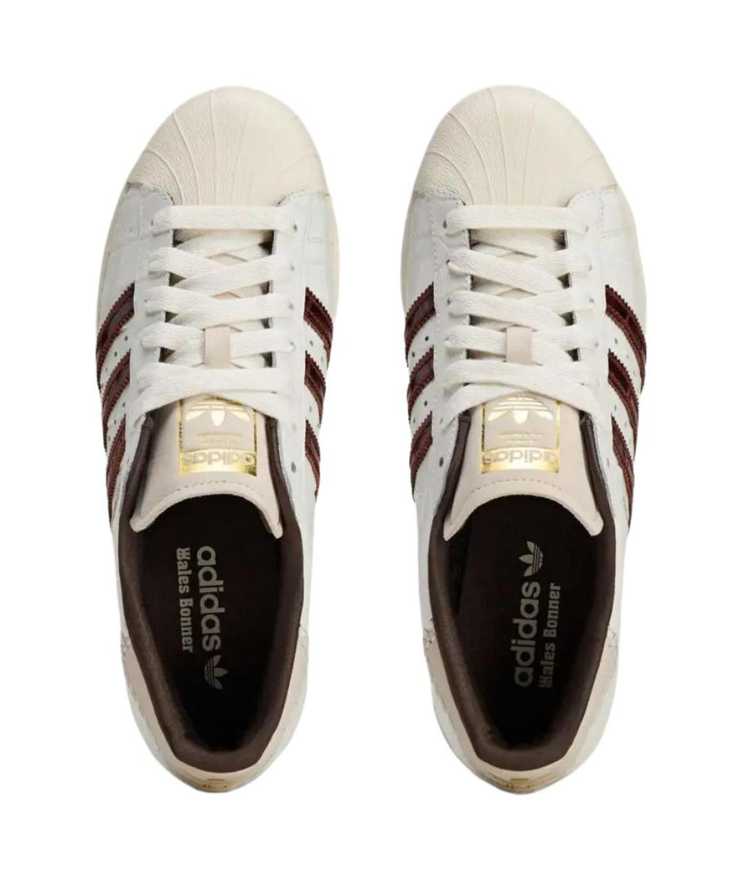 ADIDAS Бежевые кожаные кроссовки, фото 3