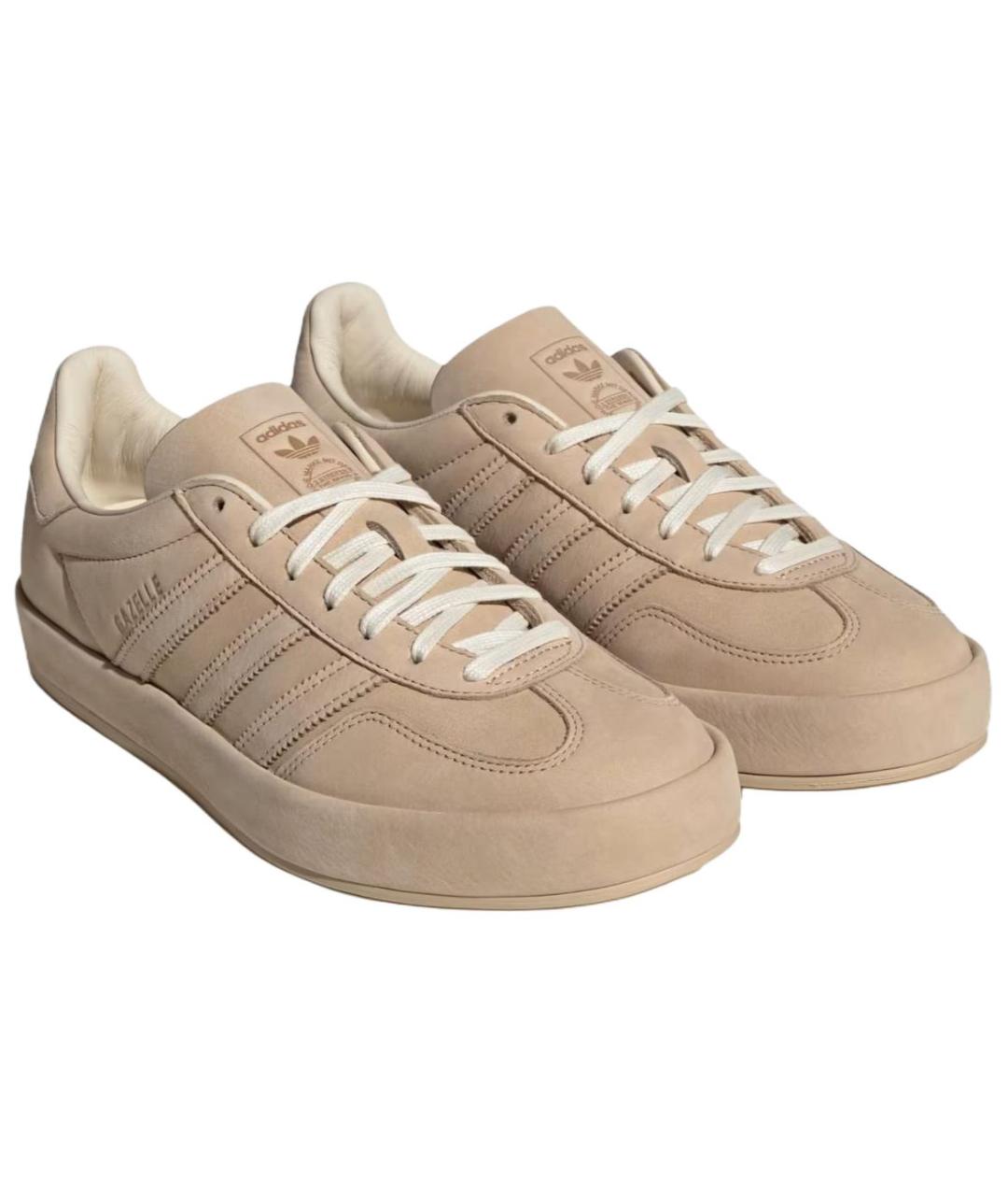 ADIDAS Бежевые кожаные кеды, фото 3