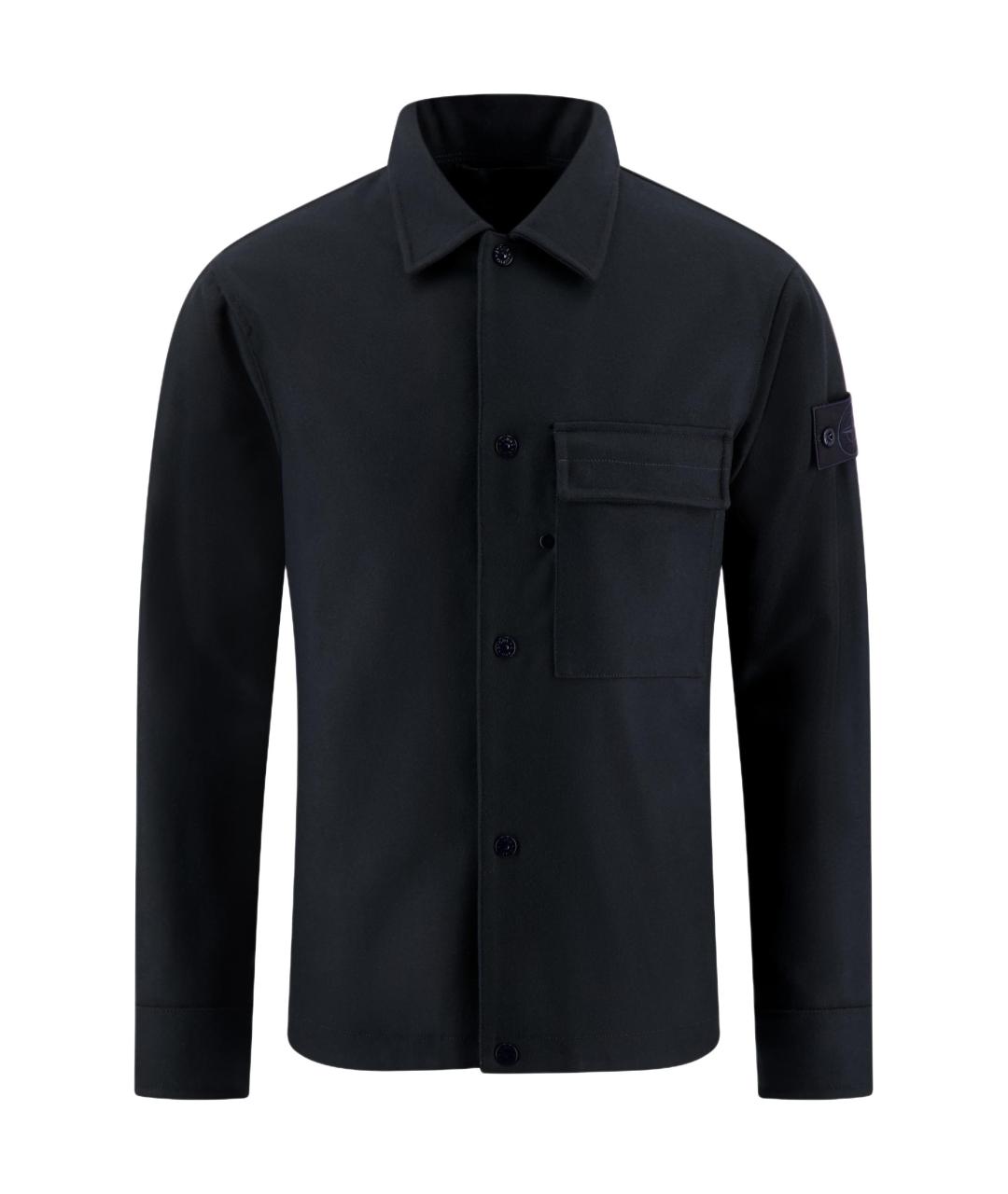 STONE ISLAND Темно-синяя хлопковая кэжуал рубашка, фото 1