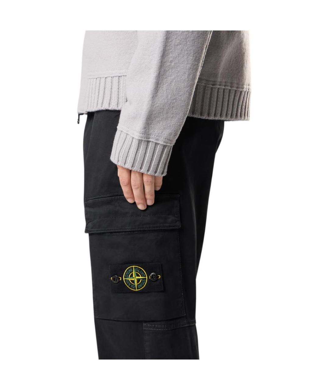 STONE ISLAND Черные брюки чинос, фото 3