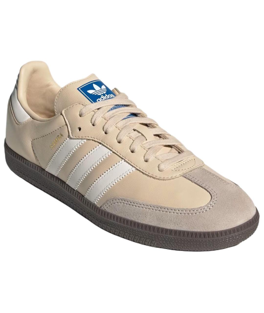 ADIDAS Бежевые кожаные кеды, фото 3