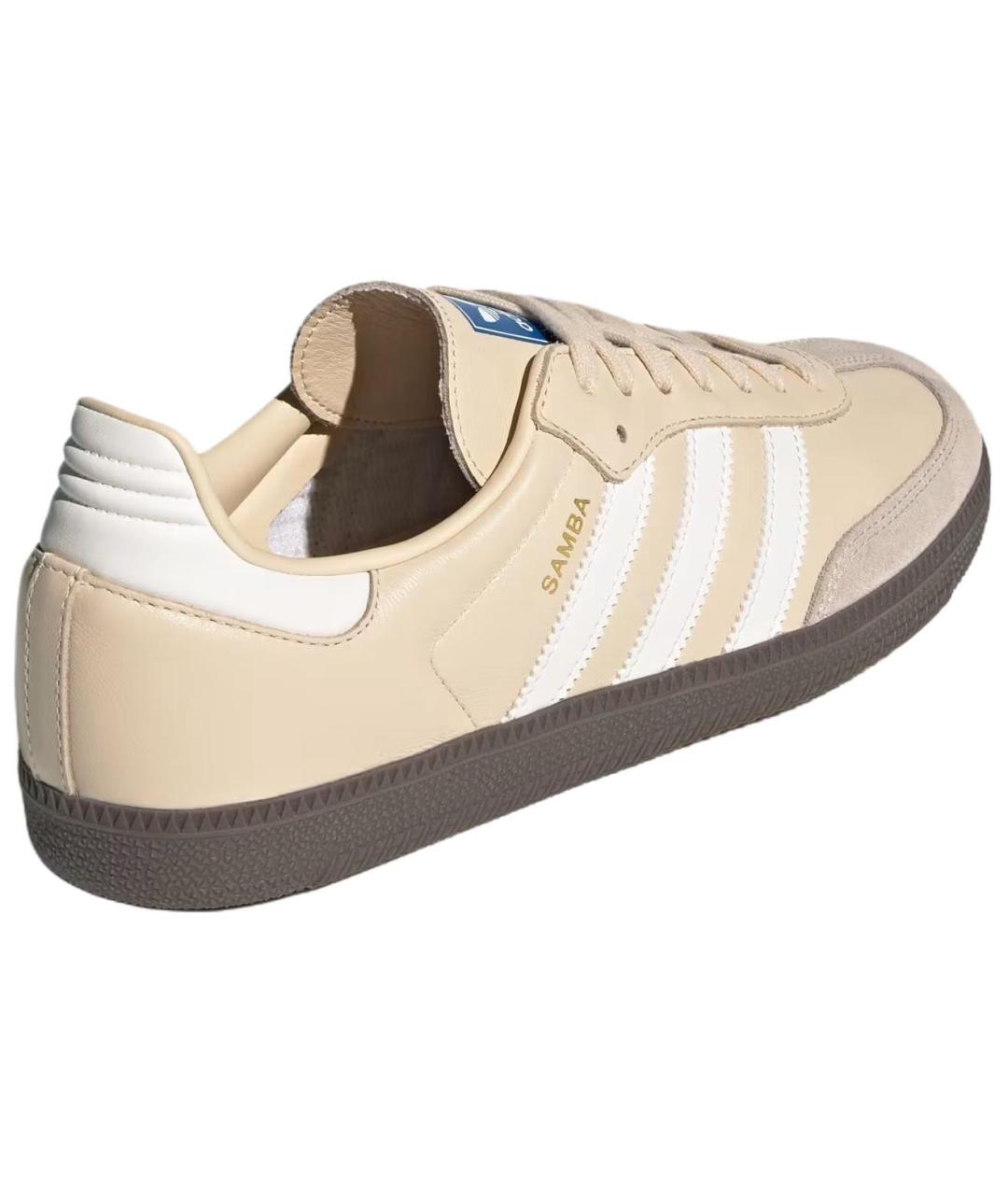 ADIDAS Бежевые кожаные кеды, фото 4