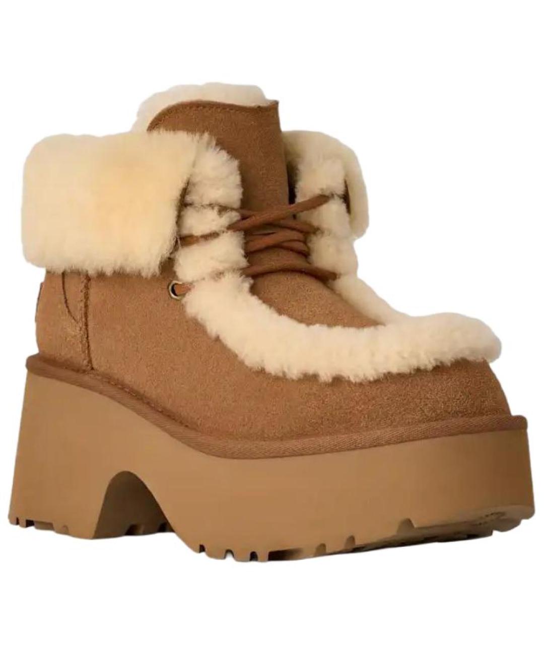 UGG AUSTRALIA Коричневые замшевые ботинки, фото 5