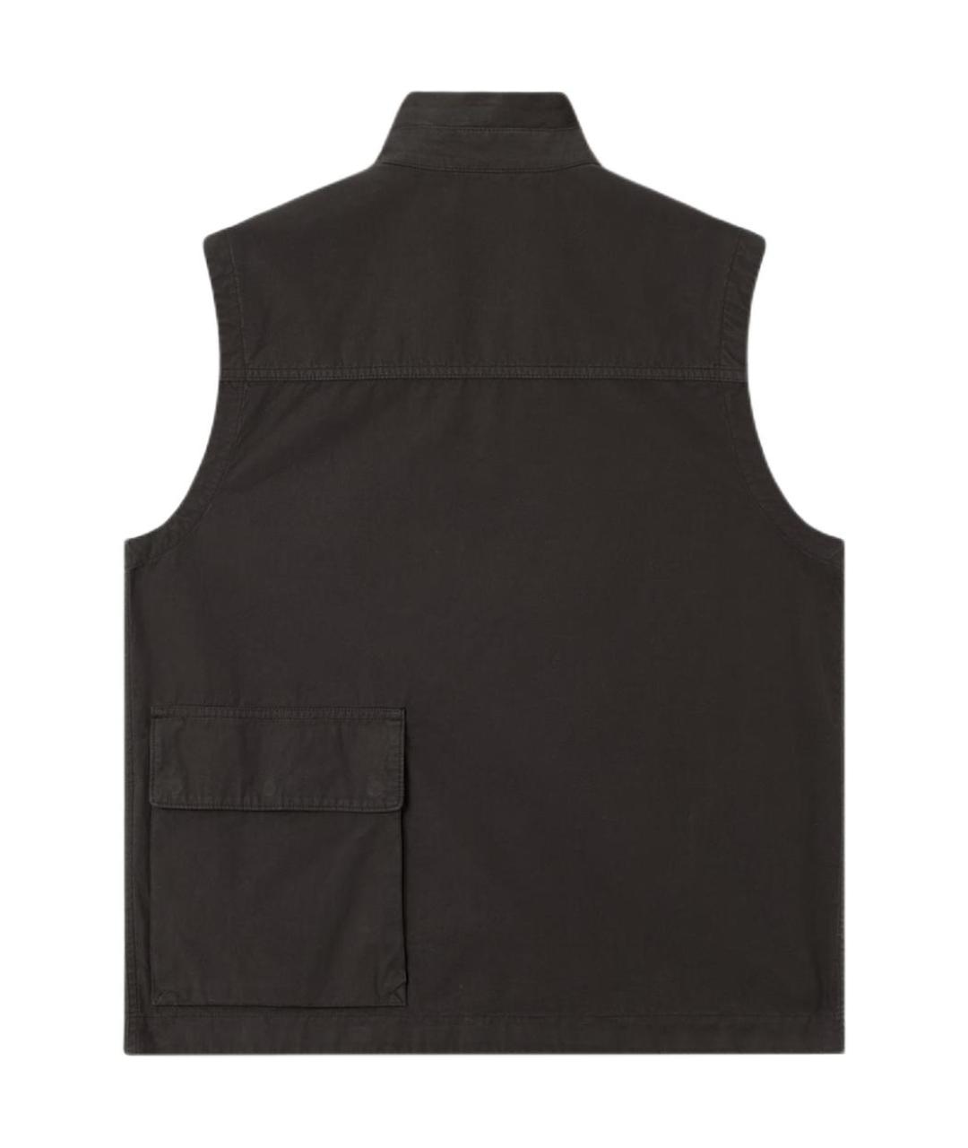 STONE ISLAND Антрацитовый хлопковый жилет, фото 2