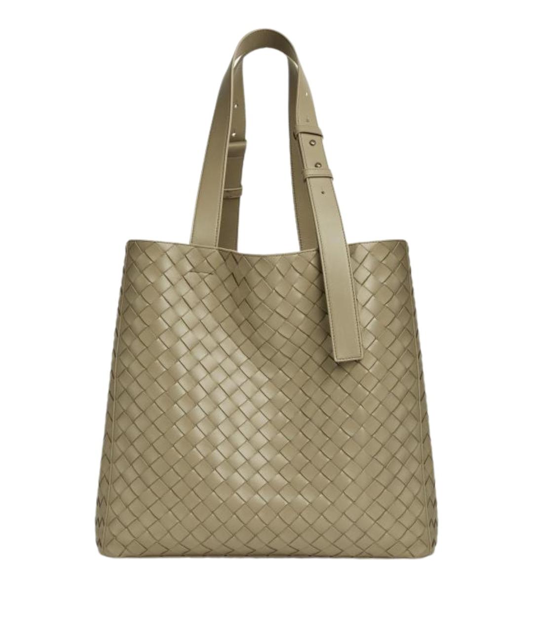 BOTTEGA VENETA Бежевая кожаная сумка на плечо, фото 1