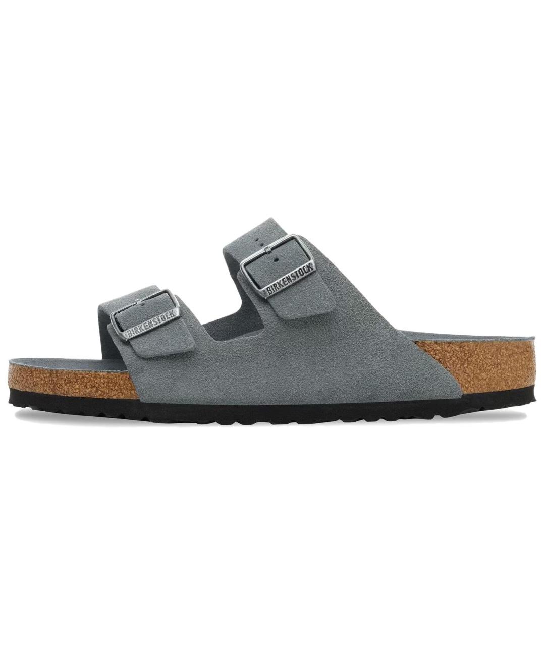 BIRKENSTOCK Серые нубуковые сандалии, фото 6
