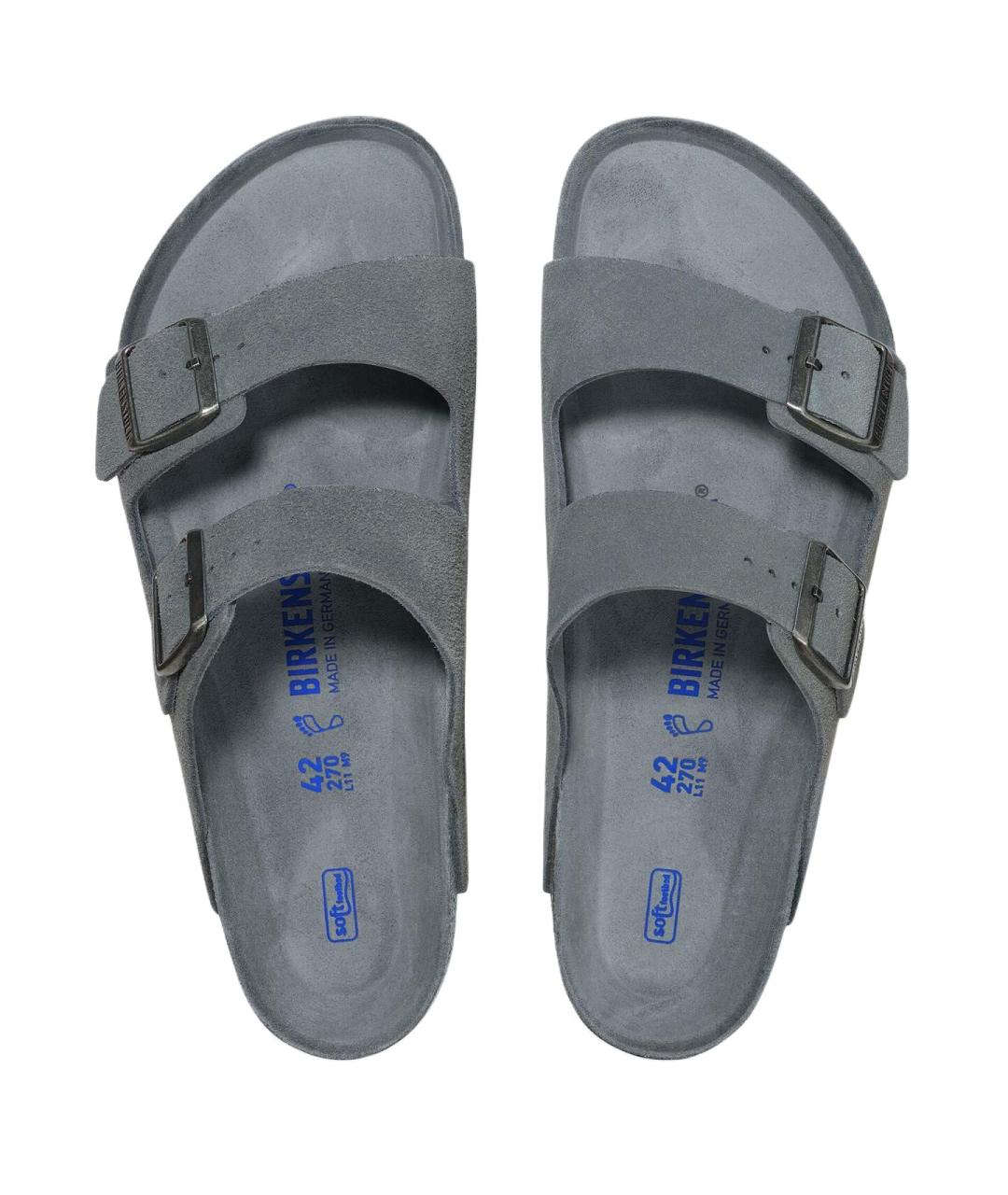 BIRKENSTOCK Серые нубуковые сандалии, фото 4