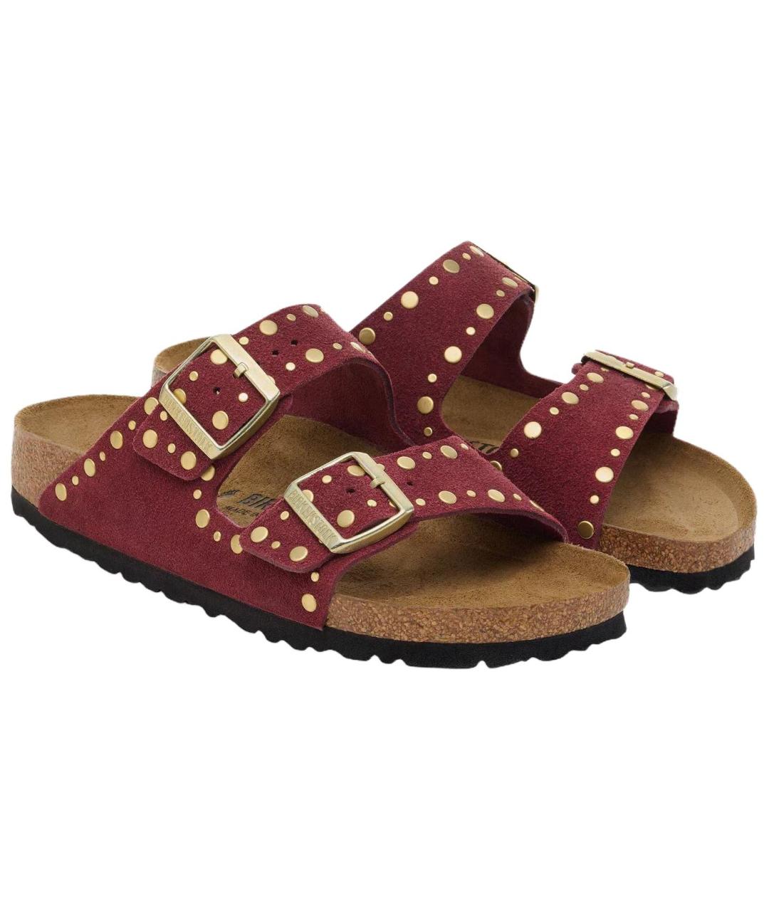 BIRKENSTOCK Красные нубуковые сандалии, фото 3