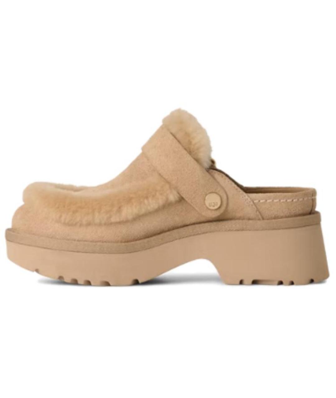UGG AUSTRALIA Бежевые нубуковые мюли, фото 2