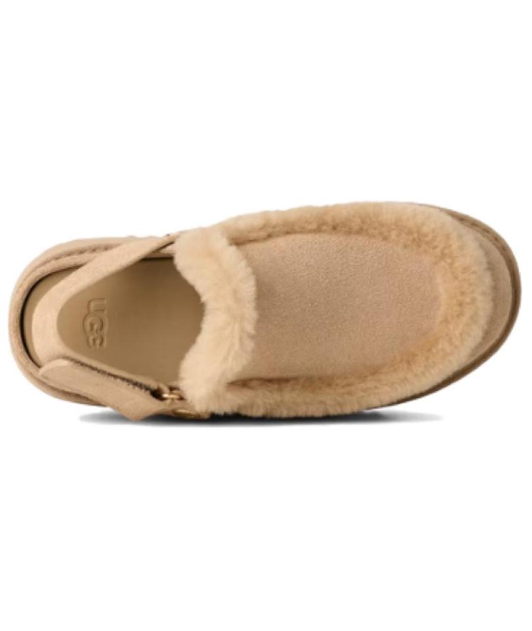 UGG AUSTRALIA Бежевые нубуковые мюли, фото 4
