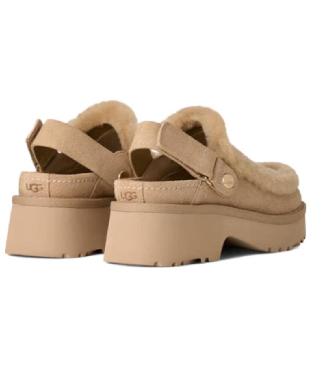 UGG AUSTRALIA Бежевые нубуковые мюли, фото 7