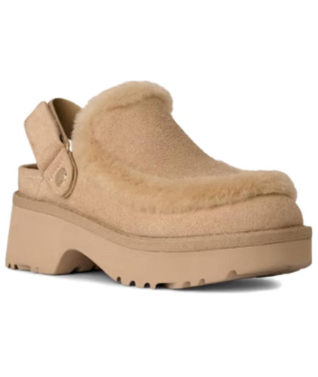 UGG AUSTRALIA Бежевые нубуковые мюли, фото 5