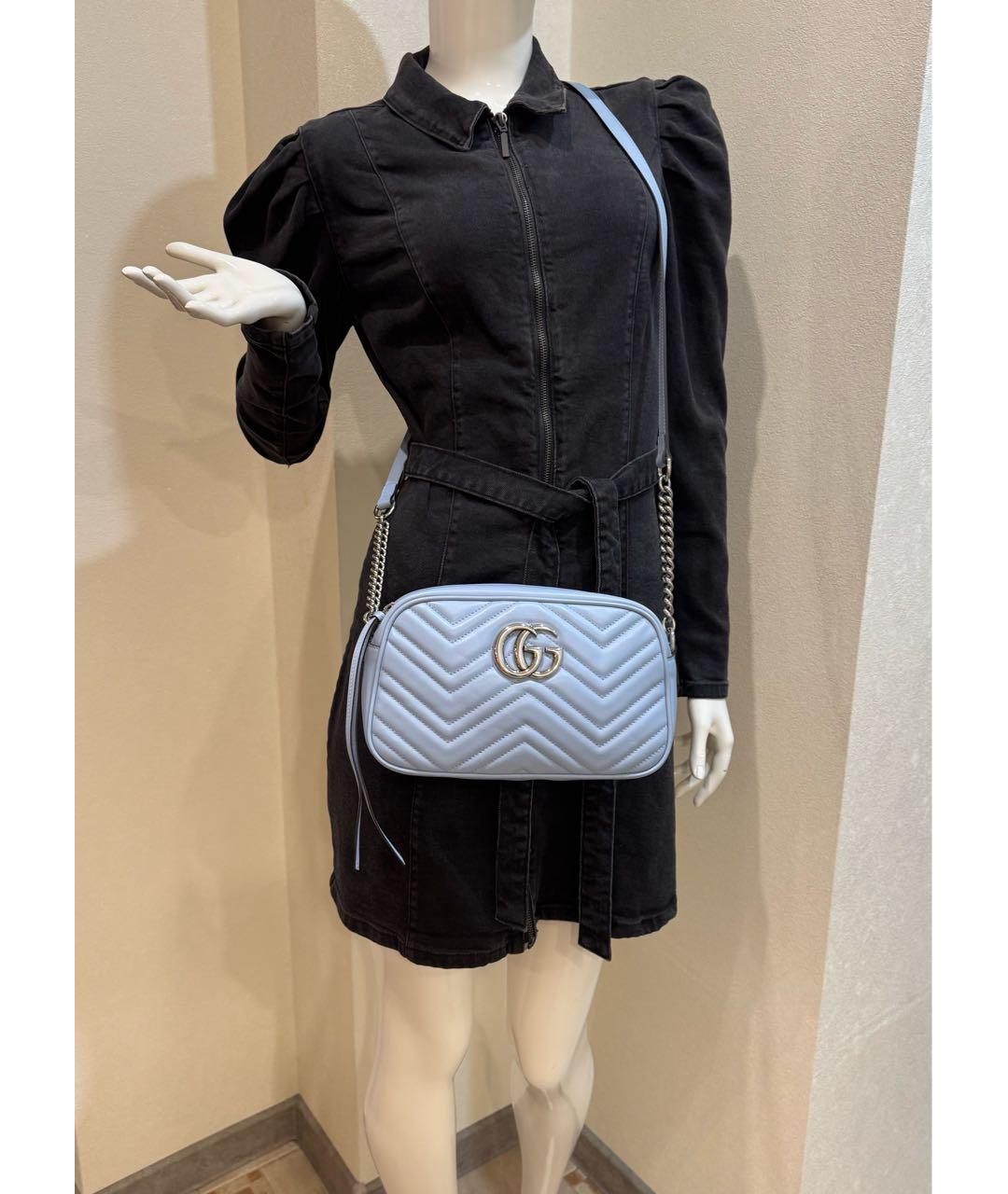 GUCCI Голубая кожаная сумка через плечо, фото 5