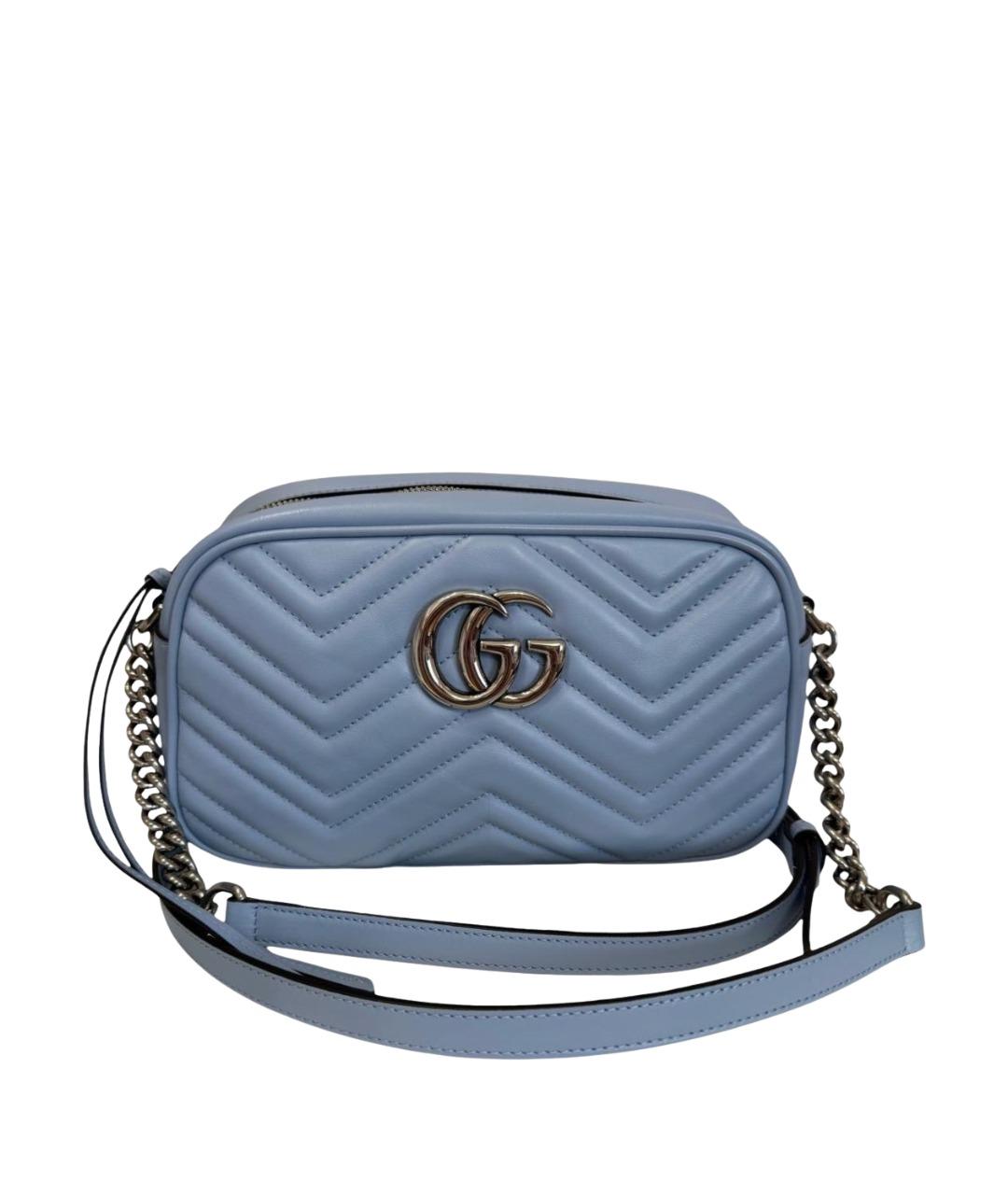 GUCCI Голубая кожаная сумка через плечо, фото 1