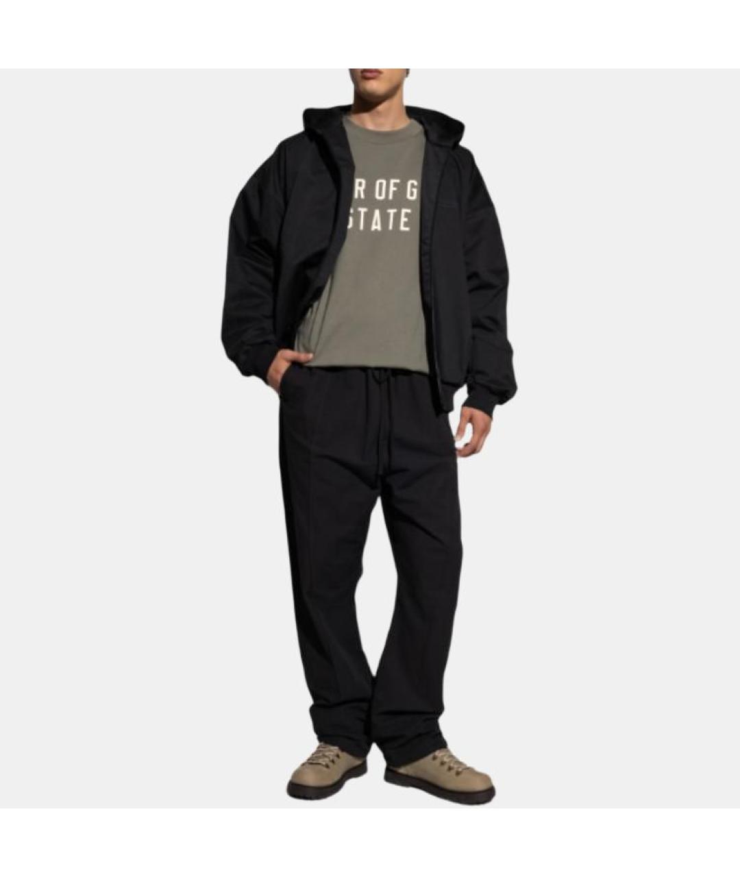 FEAR OF GOD ESSENTIALS Черные хлопковые повседневные брюки, фото 3