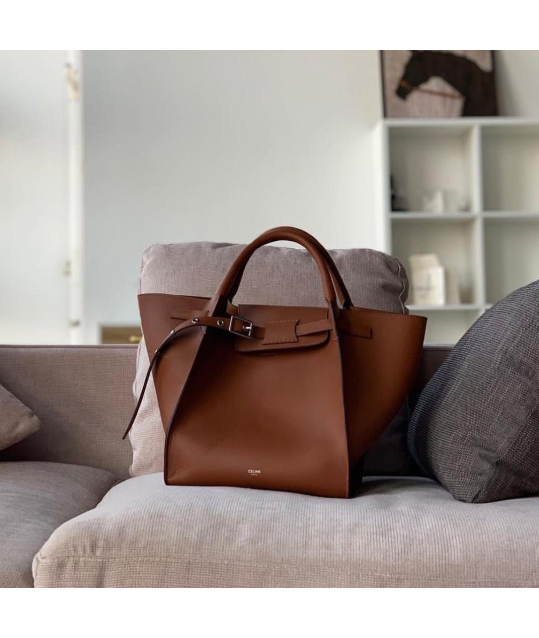 CELINE Коричневая кожаная сумка через плечо, фото 3