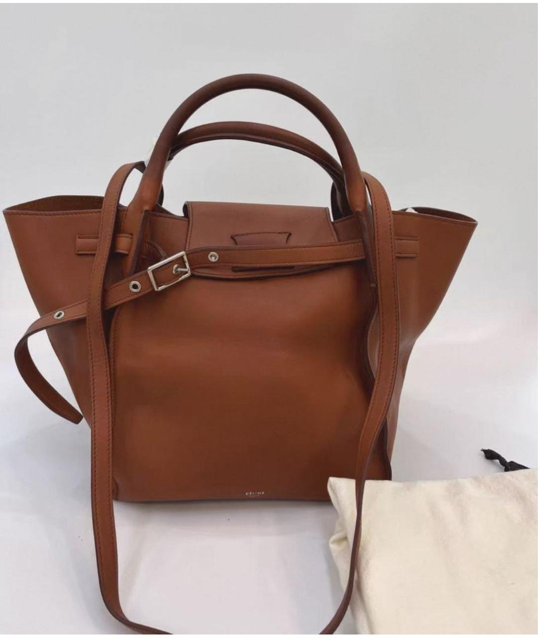 CELINE Коричневая кожаная сумка через плечо, фото 7