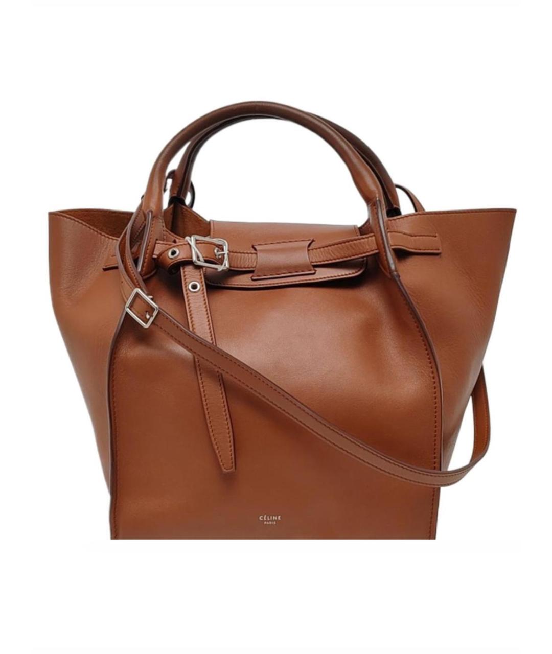CELINE Коричневая кожаная сумка через плечо, фото 1