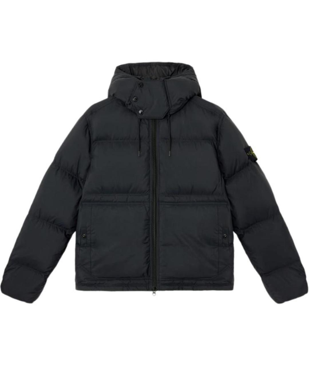 STONE ISLAND Черный пуховик, фото 1