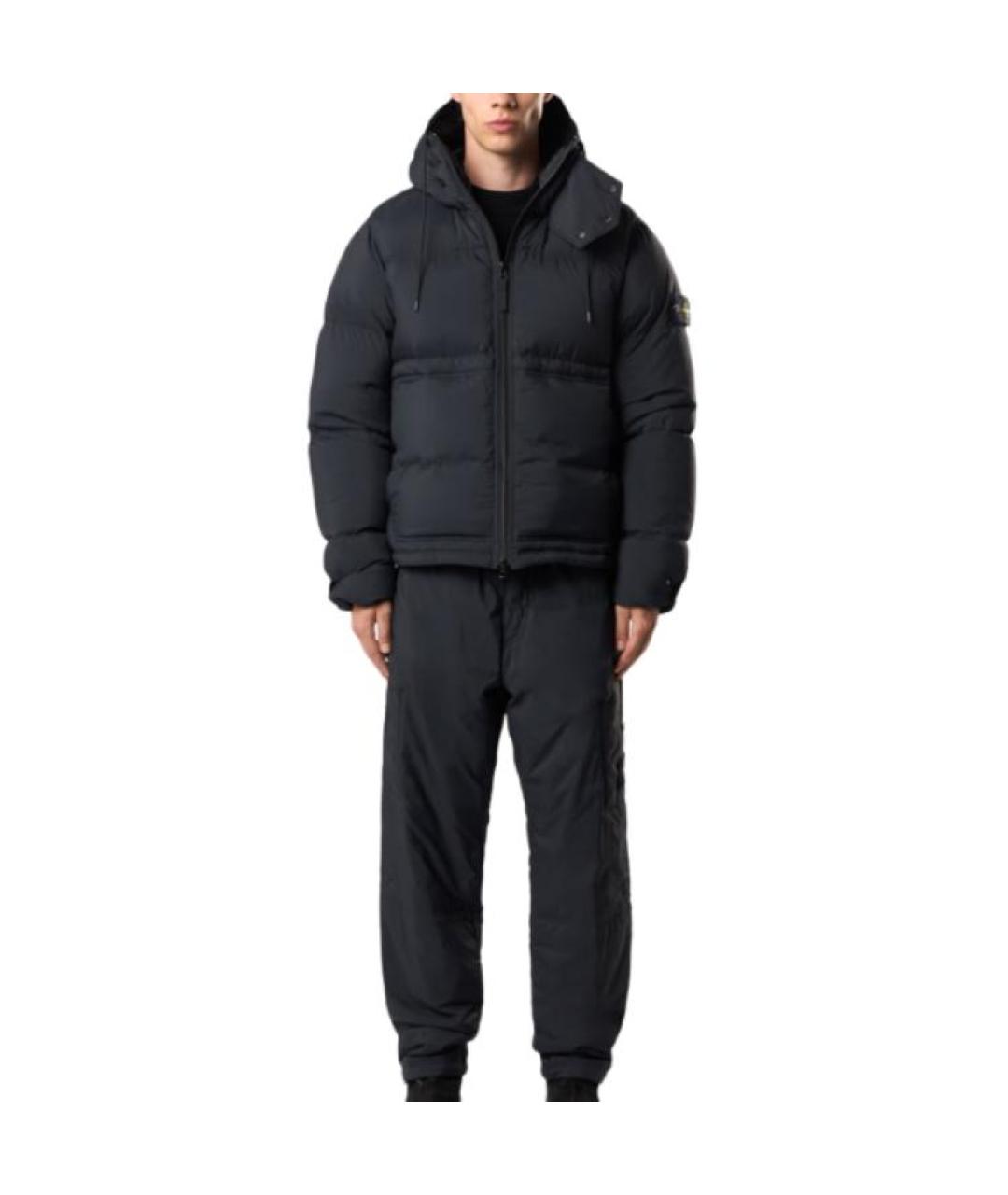 STONE ISLAND Черный пуховик, фото 3