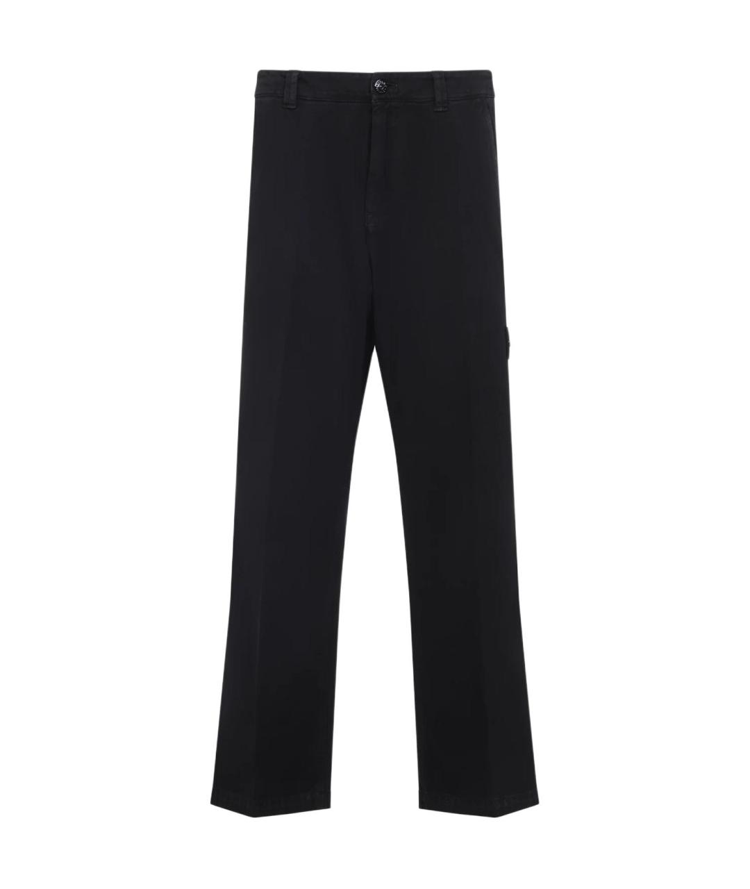 STONE ISLAND Черные хлопковые повседневные брюки, фото 1