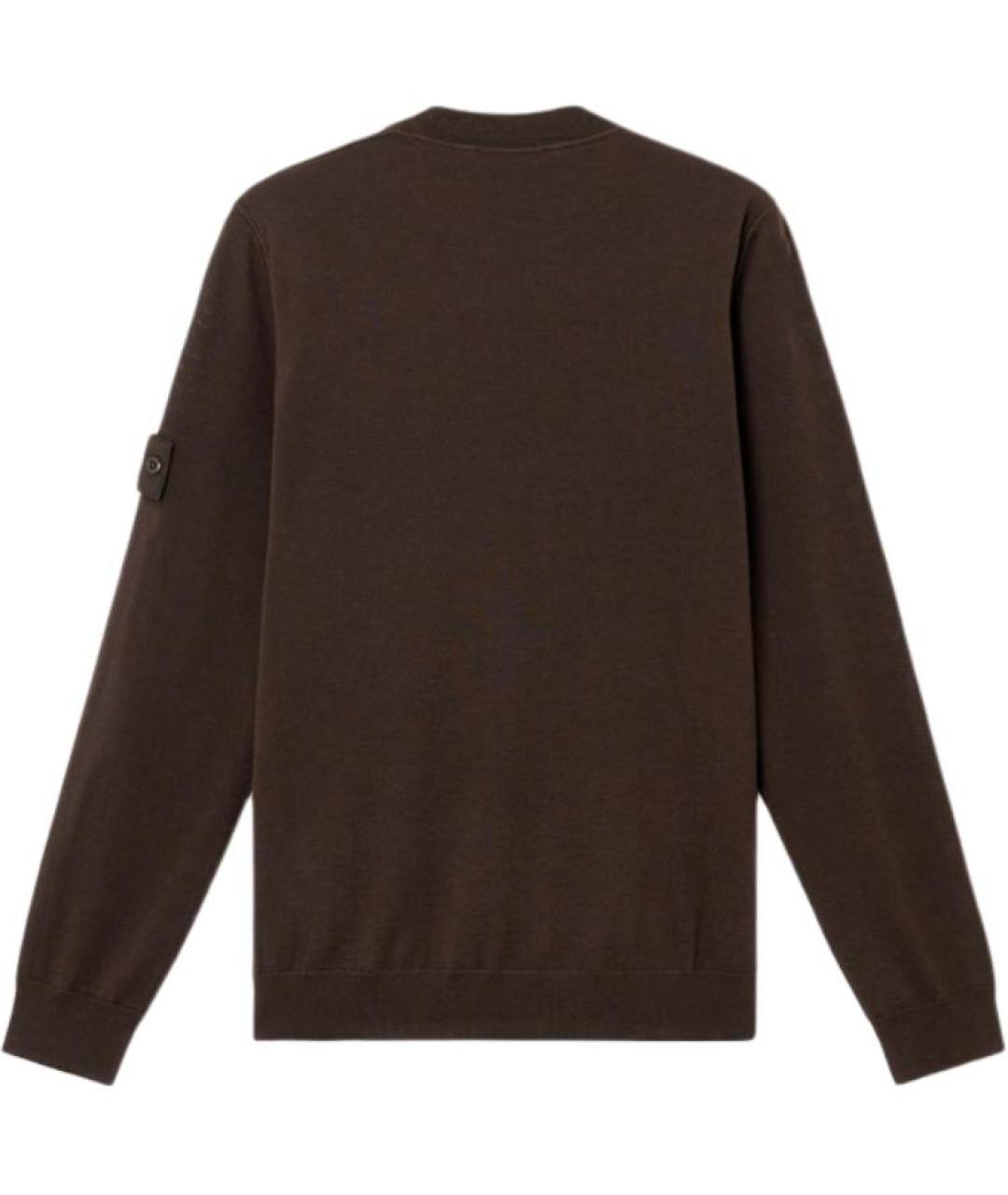 STONE ISLAND Коричневый шерстяной джемпер / свитер, фото 2