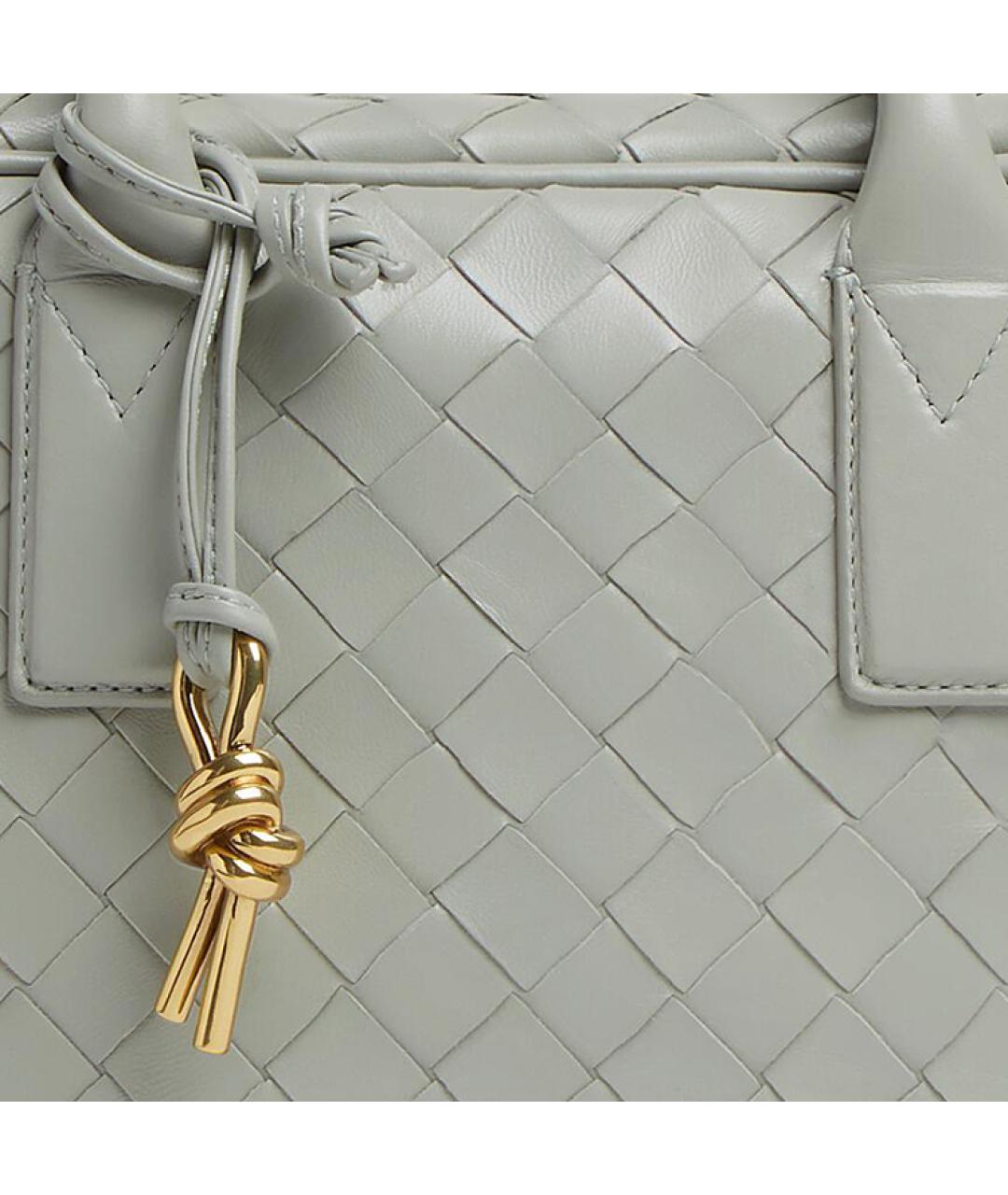 BOTTEGA VENETA Серая кожаная сумка через плечо, фото 4