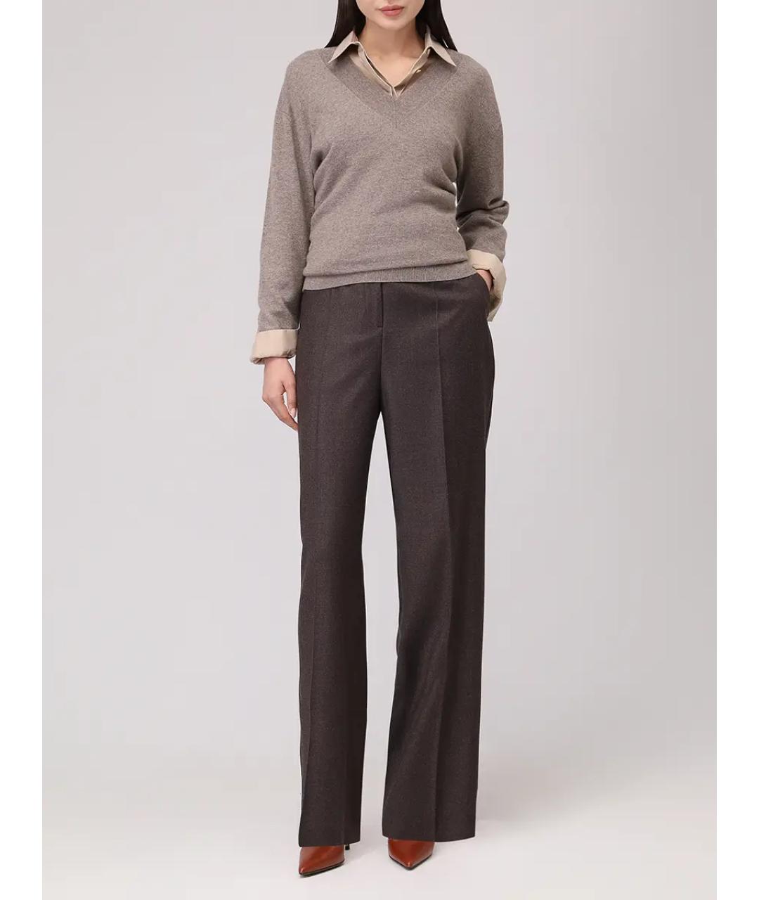 AGNONA Коричневый кашемировый джемпер / свитер, фото 2