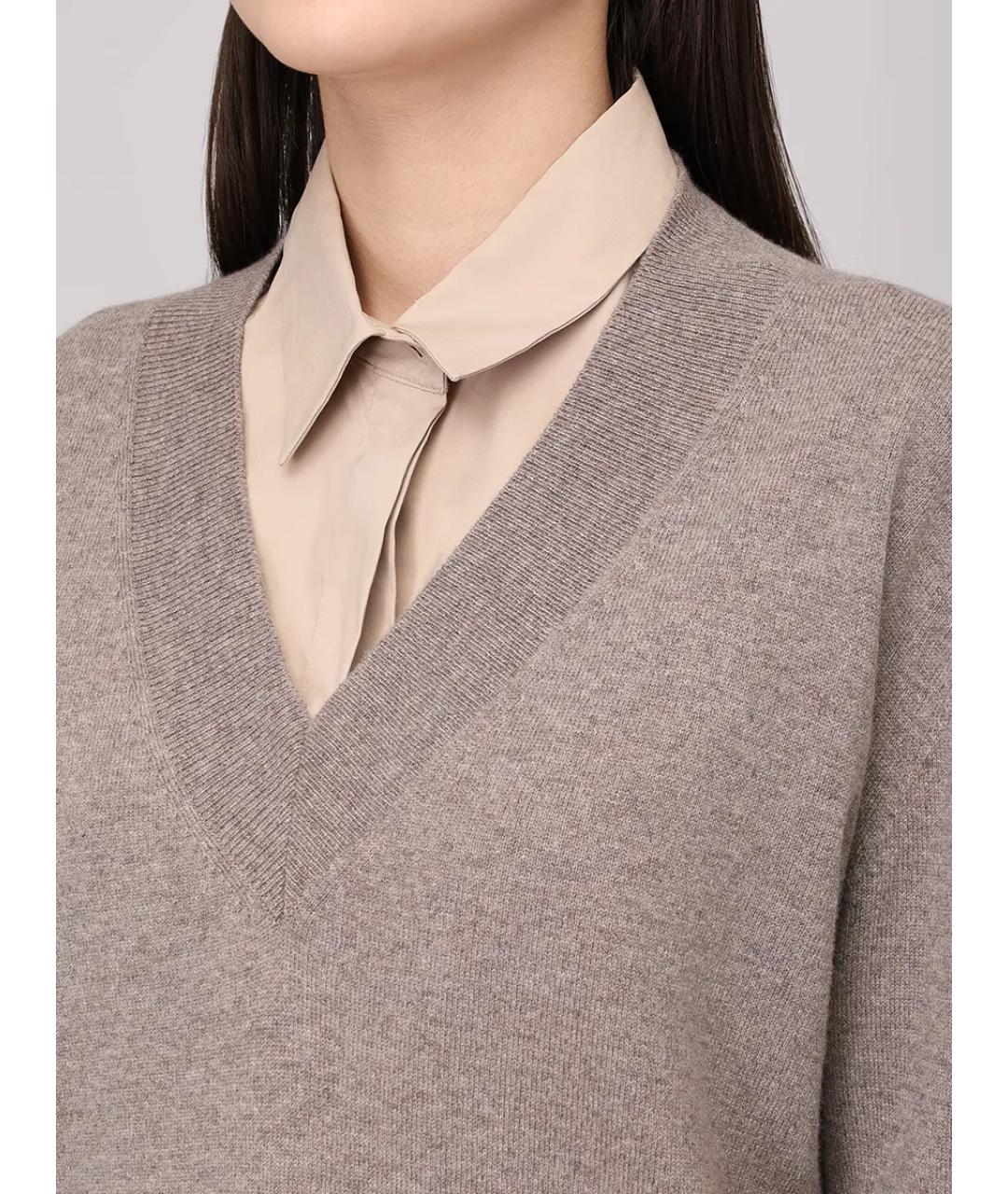 AGNONA Коричневый кашемировый джемпер / свитер, фото 5