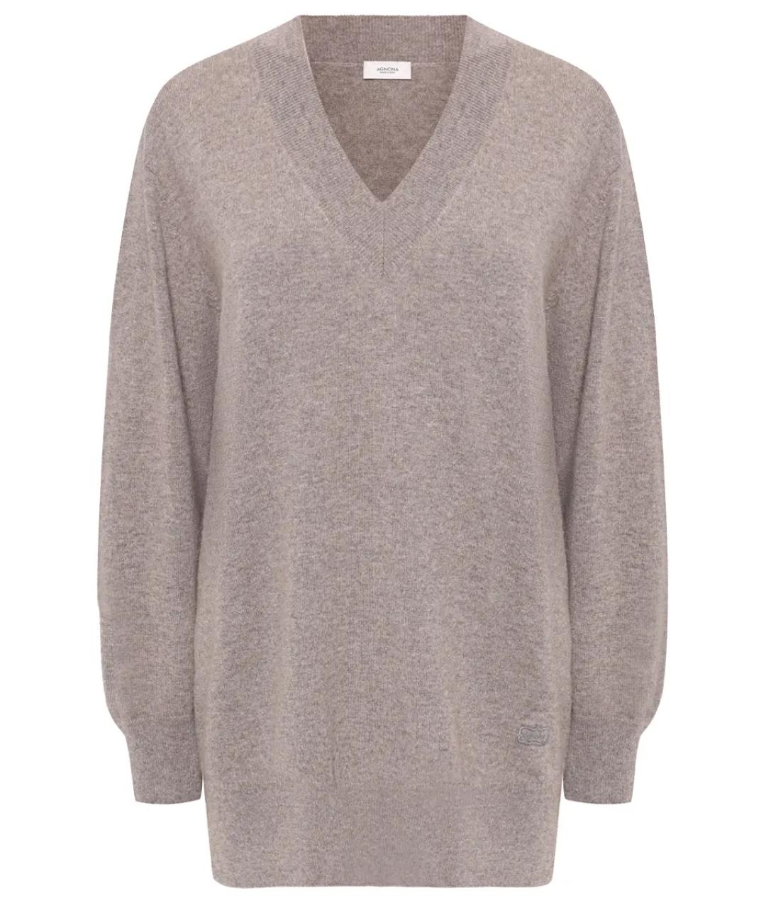 AGNONA Коричневый кашемировый джемпер / свитер, фото 1
