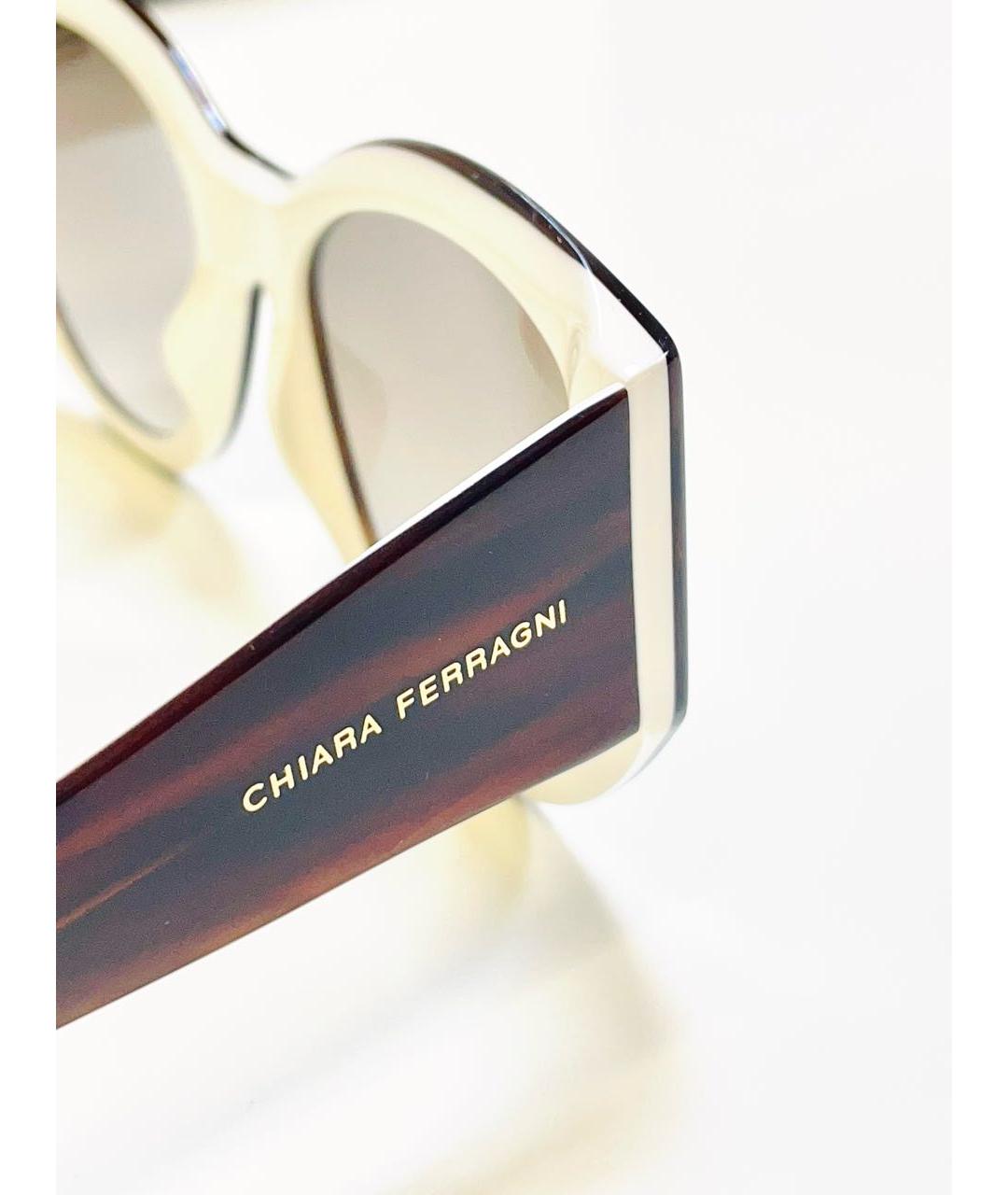 CHIARA FERRAGNI Коричневые пластиковые солнцезащитные очки, фото 3