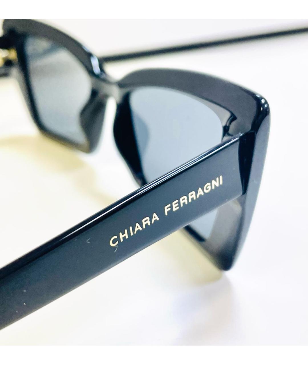 CHIARA FERRAGNI Черные пластиковые солнцезащитные очки, фото 3