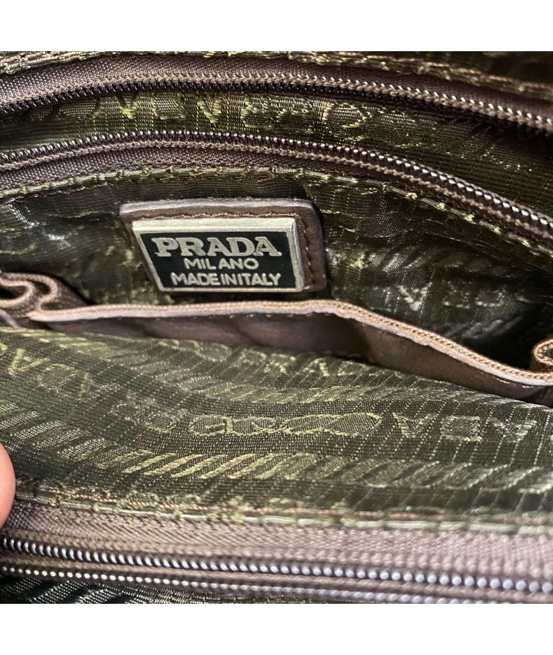 PRADA Коричневая тканевая сумка на плечо, фото 5