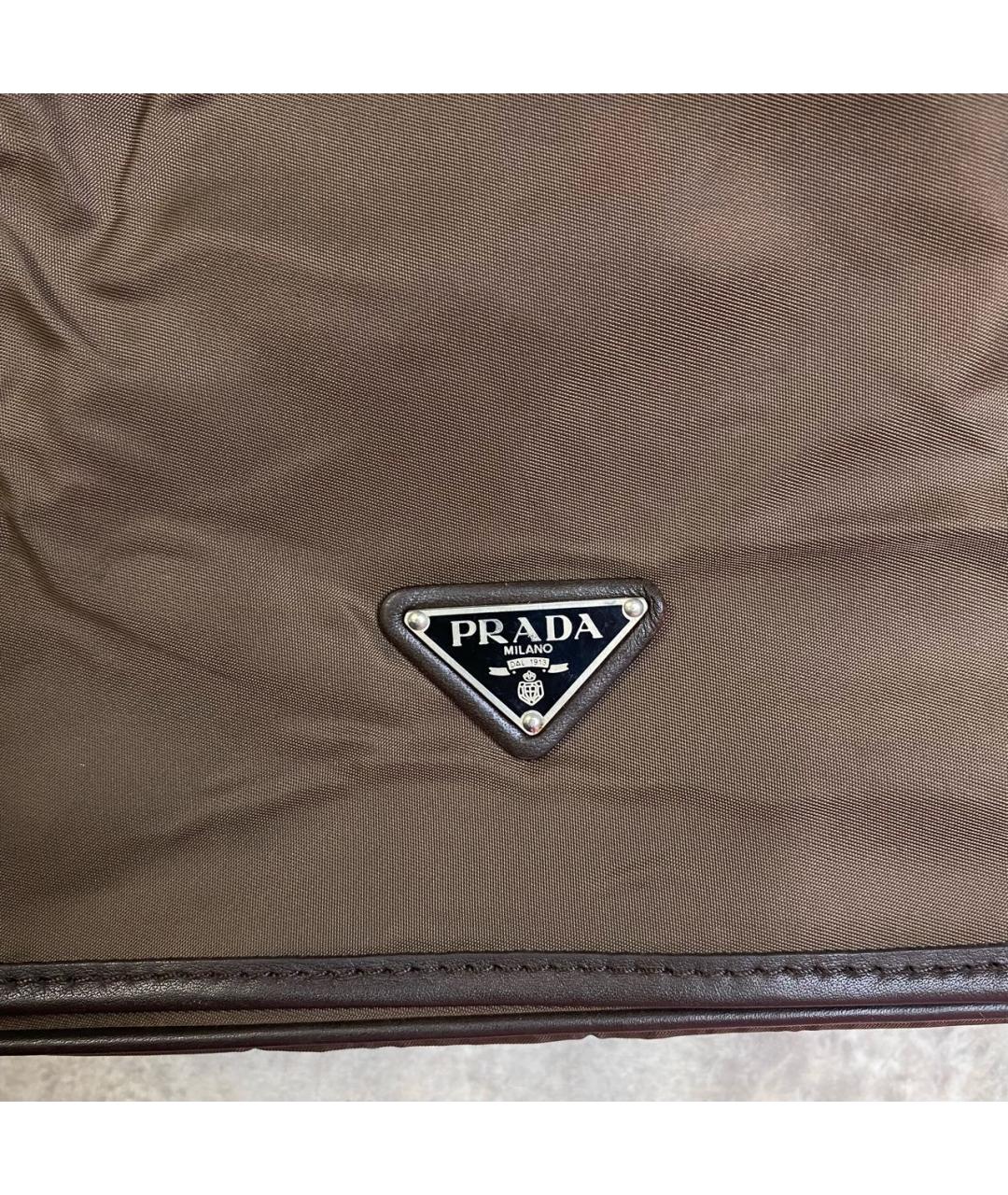 PRADA Коричневая тканевая сумка на плечо, фото 2