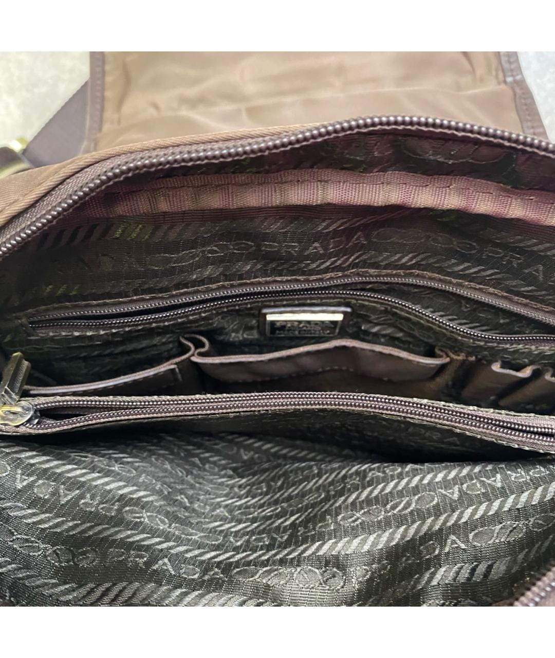 PRADA Коричневая тканевая сумка на плечо, фото 4
