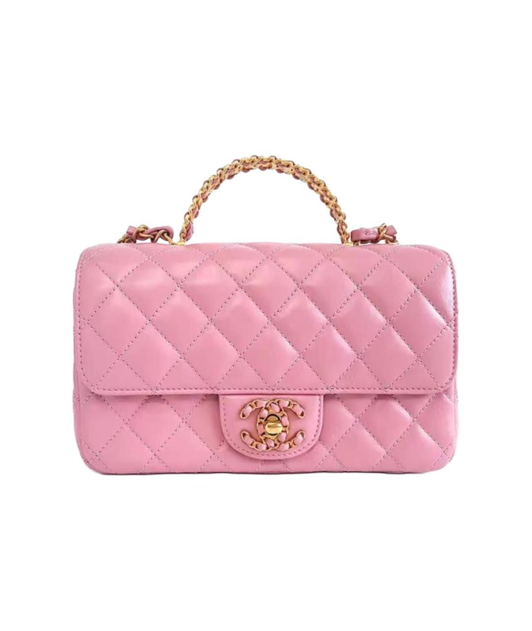 CHANEL Розовая кожаная сумка через плечо, фото 1