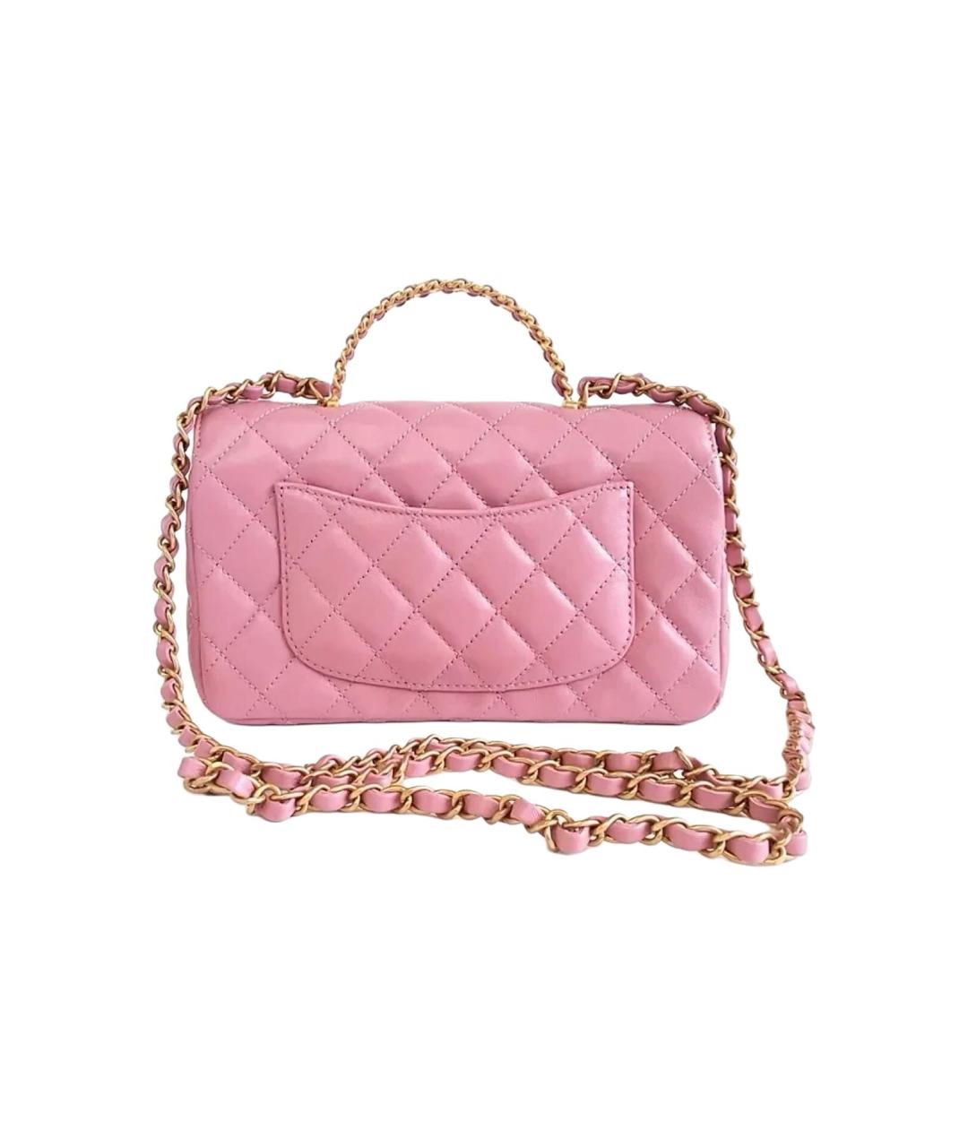 CHANEL Розовая кожаная сумка через плечо, фото 3