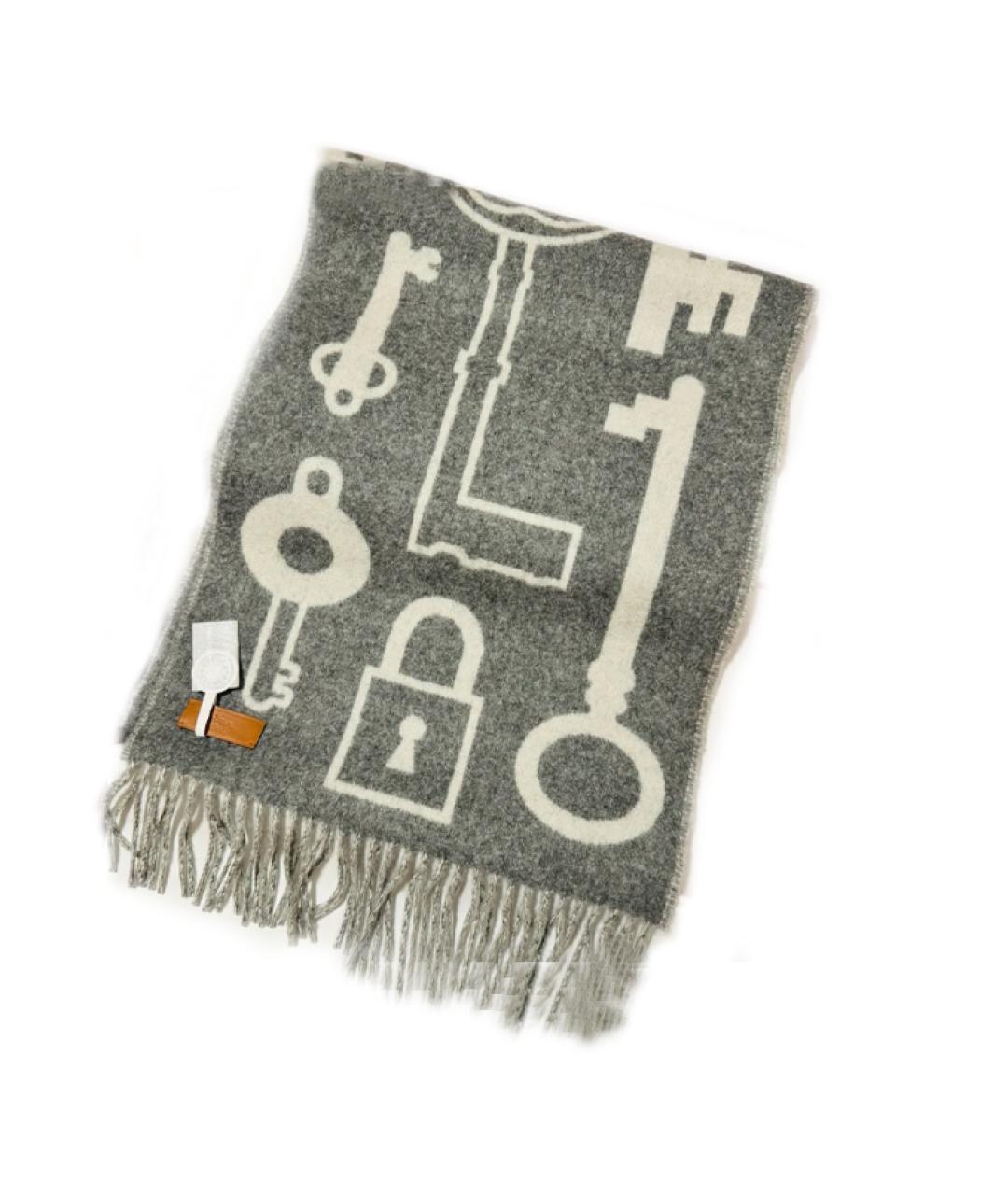 HERMES Серый шарф, фото 3