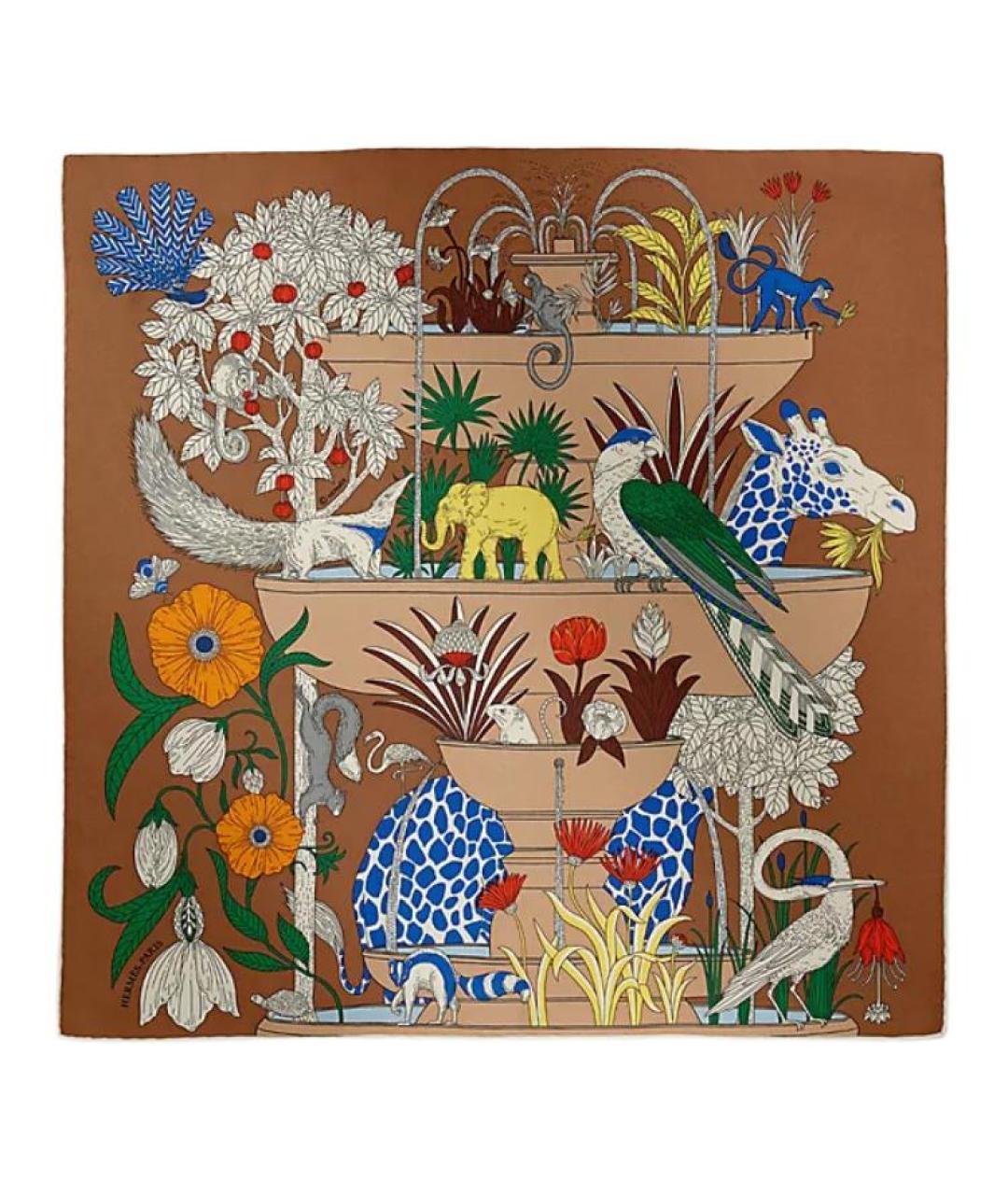 HERMES Мульти шелковый шарф, фото 1