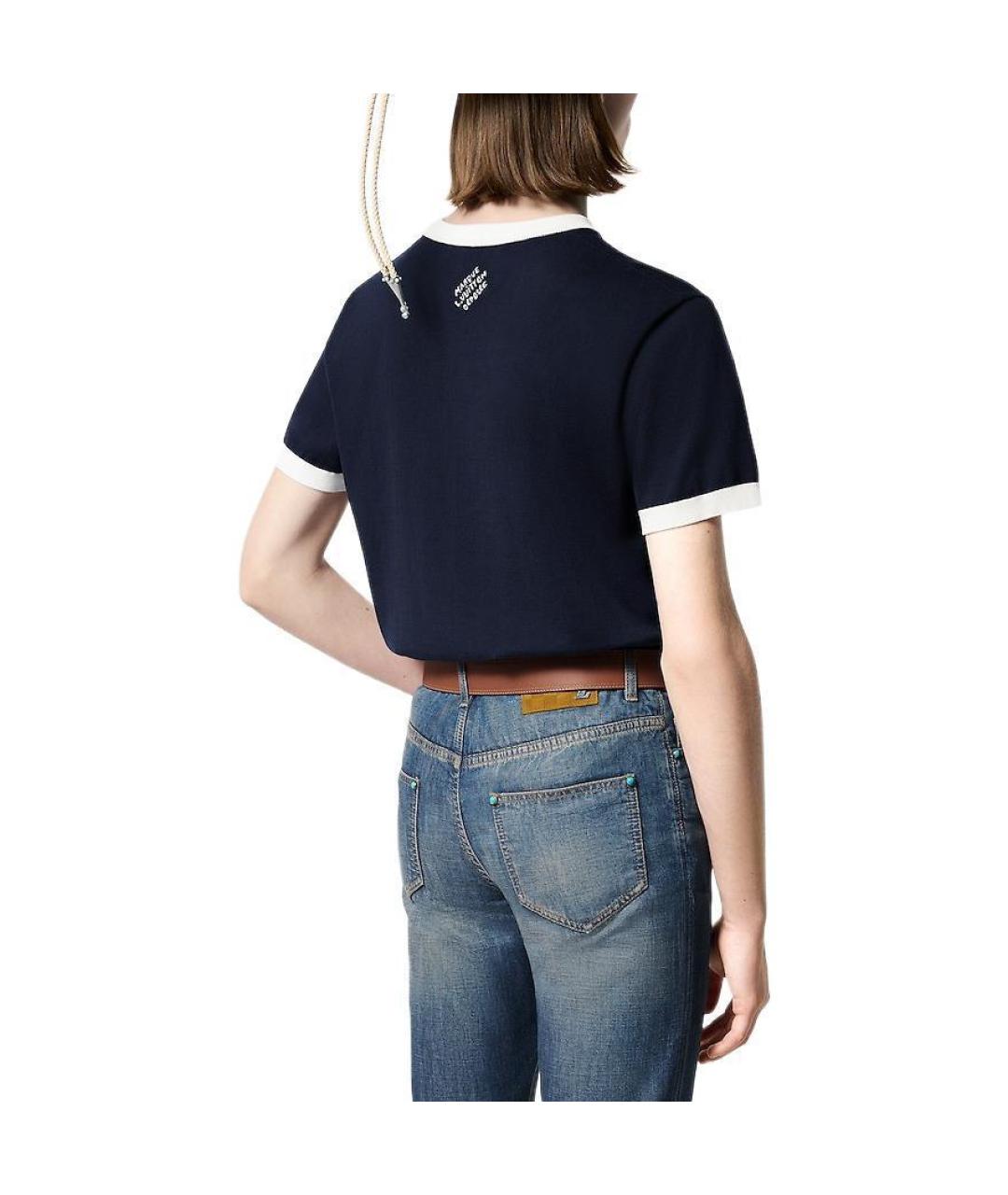 LOUIS VUITTON Синяя хлопковая футболка, фото 5