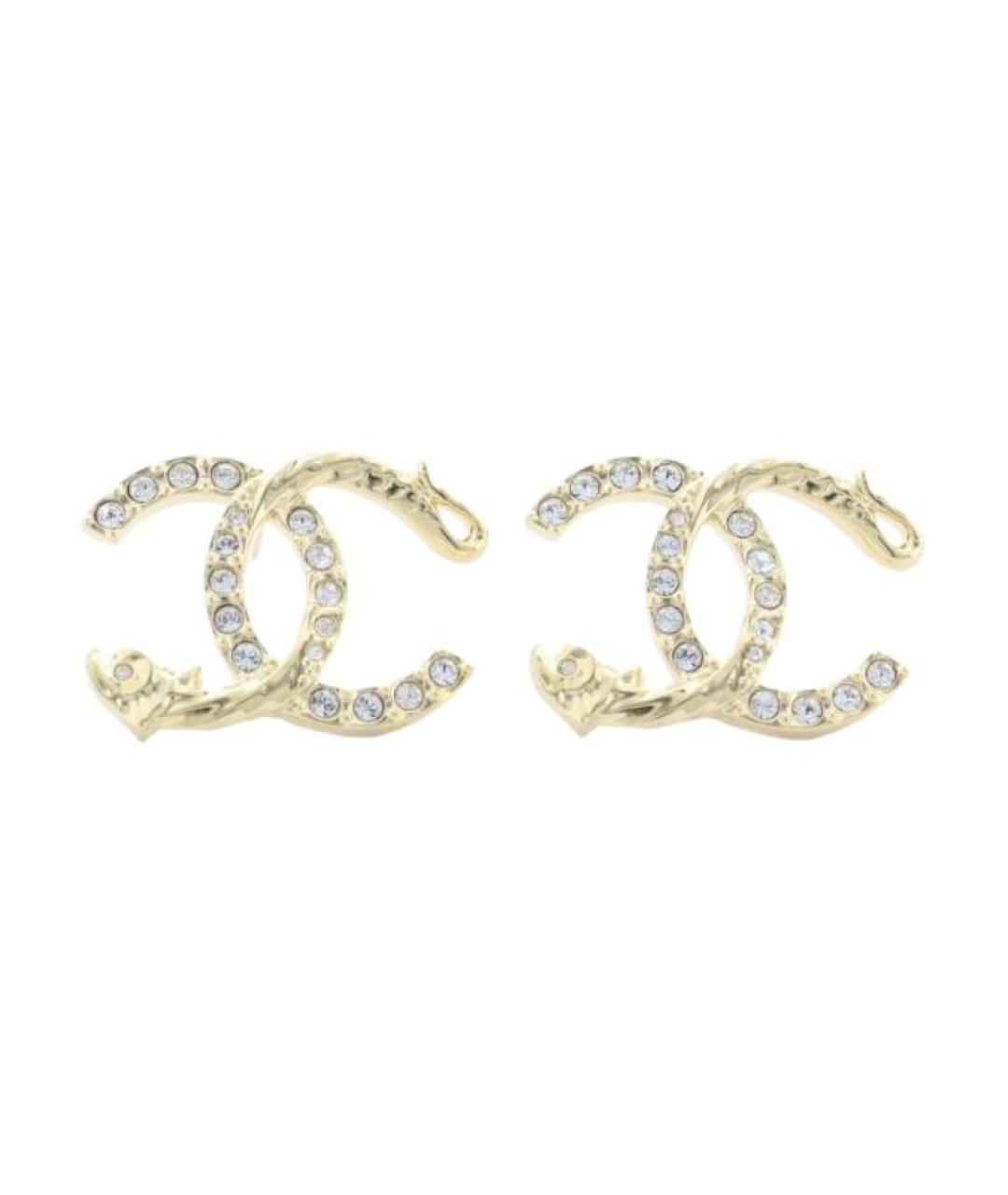 CHANEL Золотые латунные серьги, фото 1