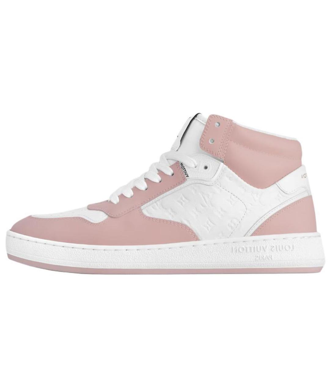 LOUIS VUITTON Розовые кожаные кроссовки, фото 3