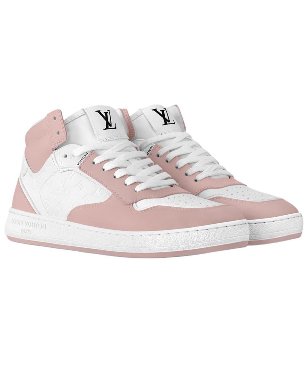 LOUIS VUITTON Розовые кожаные кроссовки, фото 2
