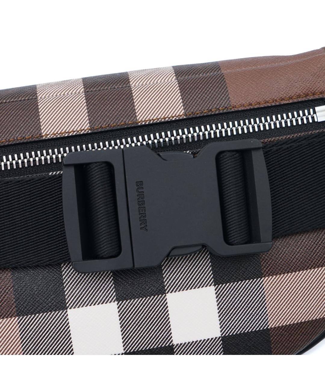 BURBERRY Коричневая кожаная поясная сумка, фото 5